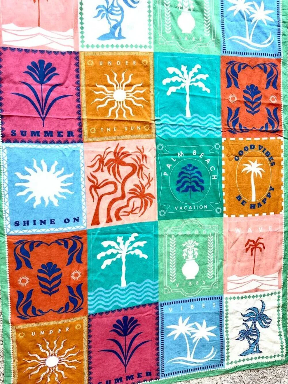 Calypso St. Barth Large Embroidered Travel Wrap Vacation Print Palm Beach